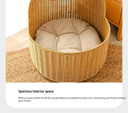 Durable Rattan Pet Cat BedFour-Season Universal Design