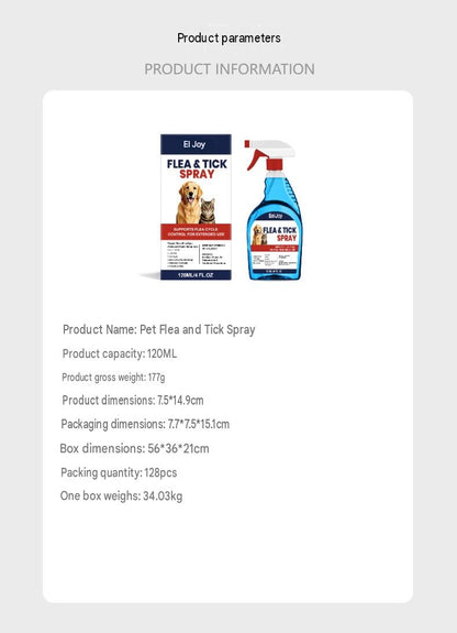 Eeljoy Pet Flea And Tick Spray Daily Pet Insect Repellent Cleaning Gentle Care Convenient Spray