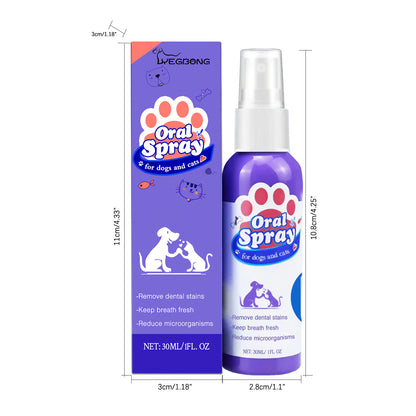 Yegbong Cat And Dog Teeth Cleaning Spray Removes Teeth Stains And Bad Breath Freshens Breath Pet Oral Care Spray
