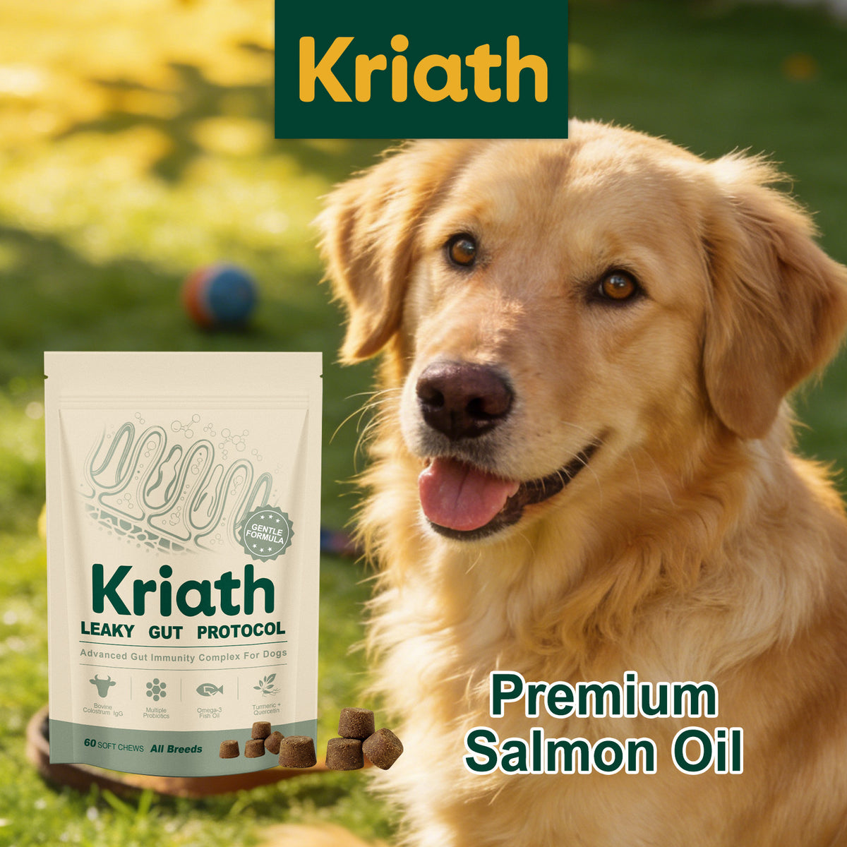 Kriath Dog Intestinal Care Complex Supplement For Nutritional Support, Softening Hair, Daily Protection, And Convenient Feeding