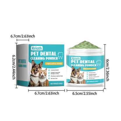 Kriath Pet Oral Cleaning Powder Pet Oral Odor Gentle Cleaning Care Freshening And Cleansing Tooth Powder