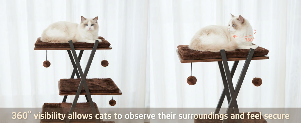 73in Modern Cat Tower For Indoor Cats - Multi-Level Cat Tree With Scratching Posts, Caves, Large Perch & Removable Pads - Wooden Cat Furniture