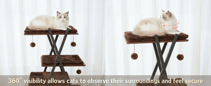 73in Modern Cat Tower For Indoor Cats - Multi-Level Cat Tree With Scratching Posts, Caves, Large Perch & Removable Pads - Wooden Cat Furniture