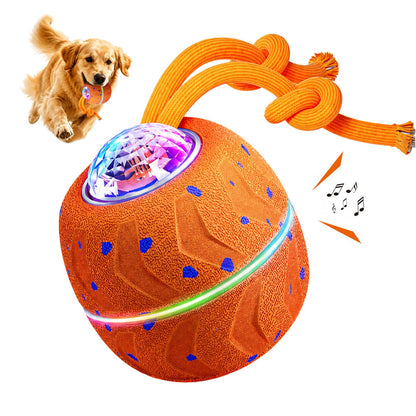 Smart Interactive Dog Toy Ball, Dog Enrichment Toys, Dog Barking Ball, E-TPU Material, Electric Automatic Moving And Rolling Dog Toy With Rope For Small, Medium, Large Dogs Boredom.