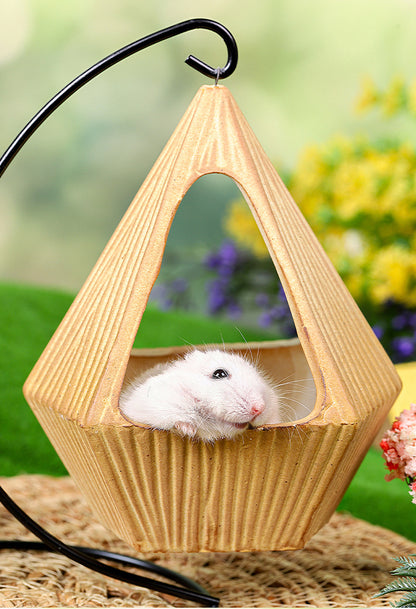Hamster Swing Cradle Hammock Ceramic Hideaway House Golden Hamster Small House Landscaping Supplies to Relieve...