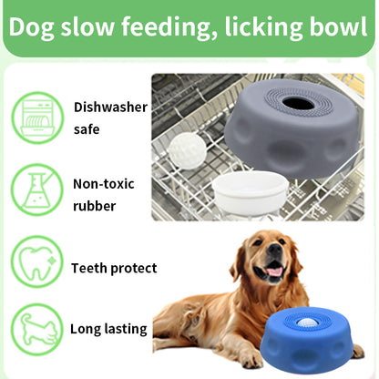 Dog Liquid Lick Bow Dog Slow-Feeding Plate Non-Slip Spherical Pet Licking Bowl