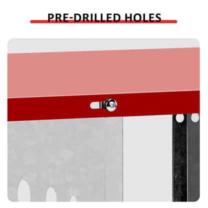 6 Compartments, 84x43x62, Sloping Roof, Disassembled, Iron, Red