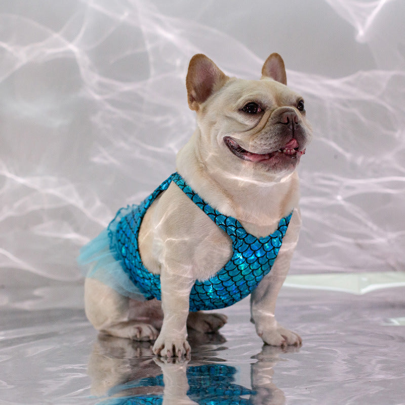 Dog Summer Clothes Cute Fish Scale Skirt