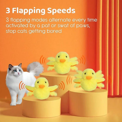 Flapping Duck Cat Toys Interactive Electric Bird Toys Washable Cat Plush Toy With Catnip Vibration Sensor Cats Game Toy Kitten