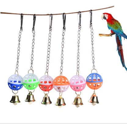 Bird Toy With Bells Two-tone Bell Pendant Parrot Bird Sound Making Toy