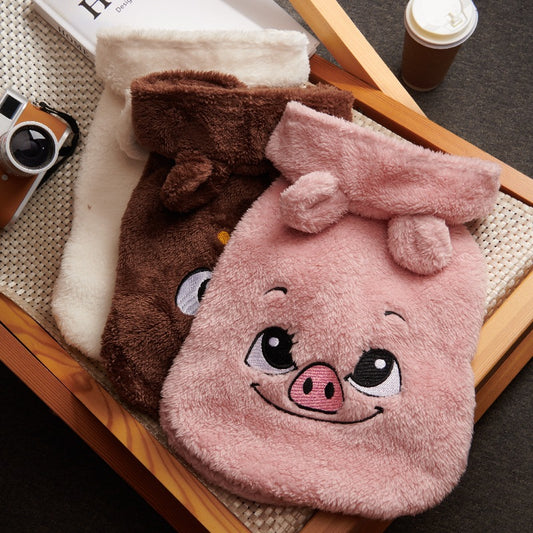 Cartoon Pet Clothes With Plush And Thick Legs In Autumn And Winter