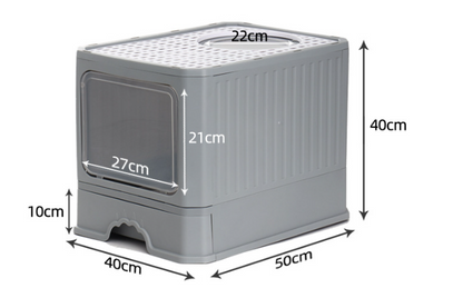 Large Double Door Drawer Foldable Cat Litter Basin
