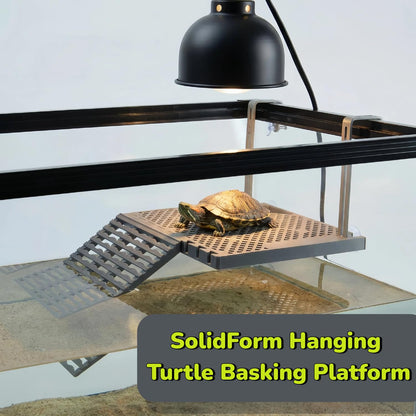 Hanging Turtle Basking Platform With Built-in Food Tray, Zero Zip-Tied, Non-Slip Ramp Terrace, Resting Turtles Dock, For 25-75 Gallon Aquariums Frog Turtle Turtle Tank Accessories