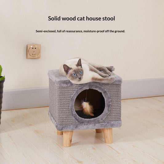 Sisal Scratch-Resistant Plush Cat Bed for Humans and Pets