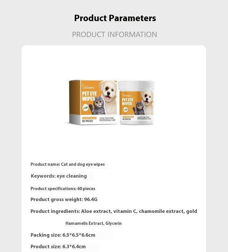 Dogs And Cats Eyes Wet Wipes For Dogs To Remove Tears