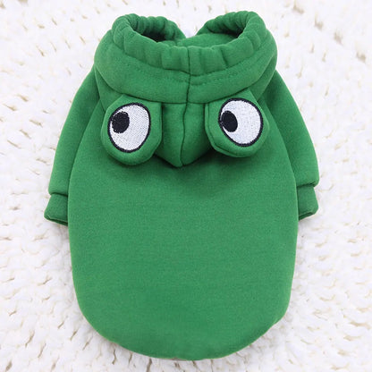 Soft Warm Cat Clothes For Small Dogs Cats Funny Halloween Cosplay Frog Costume Kitten Creative Sweatshirts Pet Autumn Hoodies