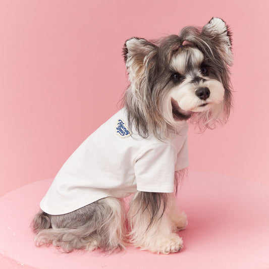 Breathable Bottoming T-Shirt Solid Color Inner Wear Schnauzer Maltese - Pet Clothing