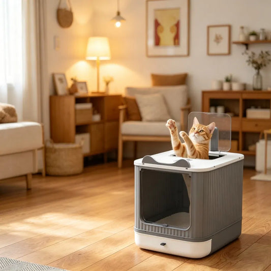 Cat Litter Box with Adjustable Front 17.5 Inches X 13.6 Inches X 15.9 Inches