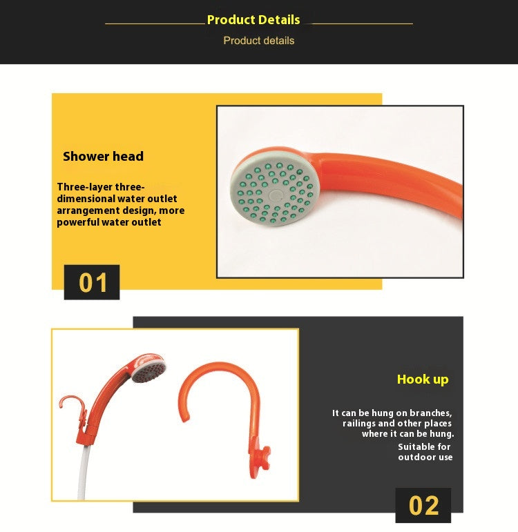 Outdoor Electric Supercharged Simple Mobileportable Shower