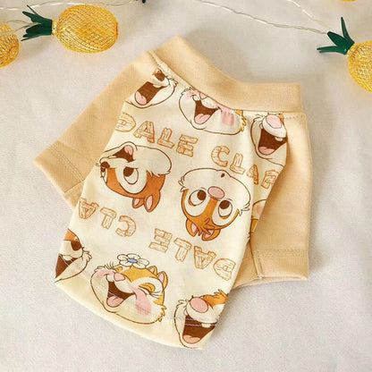 Printed cartoon dog clothes