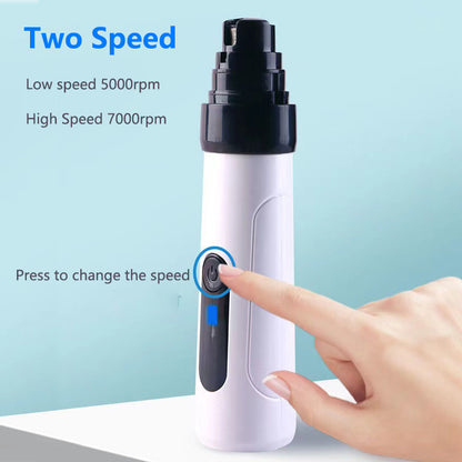 Electric Dog Nail Clippers Grinders Rechargeable USB Charging Pet Quiet Cat Paws Nail Grooming Trimmer Tools