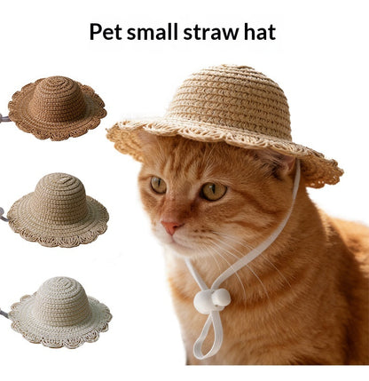 Pet Sunshade Cat Sun Protection Mini Straw Hat