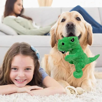 Dinosaur Squeaky Dog Toy Grunting Dinosaur Dog Toy That Oinks Grunts For Small Medium Large Dogs Squeaker Chew Training Puppy