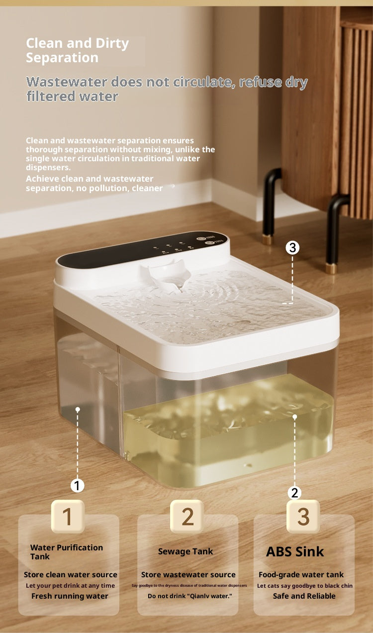 Transparent, Visible Wireless Pet Water Dispenser