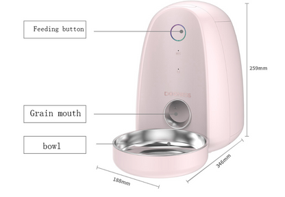2L Automatic WiFi Smart App Feeder Food Dispenser for Small Dog Cat Pet