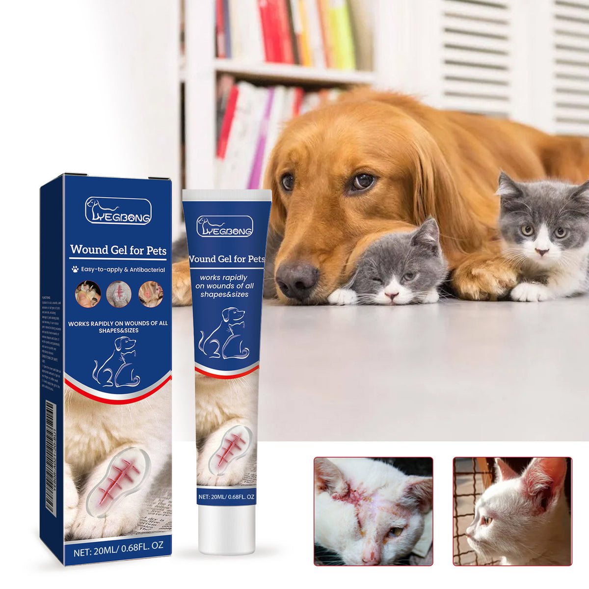 Yegbong Pet Skin Care Gel Gentle, Fresh, Moisturizing, Breathable, And Comfortable Gel For Dogs And Cats