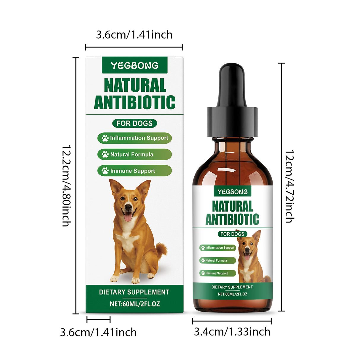 Yegbong Multivitamins For Dogs, Mild Formula To Care For Skin Discomfort, Daily Nutrient Supplement