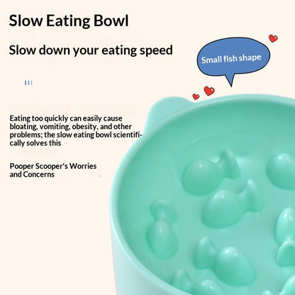 Solid Color Minimalism Slow-feeding Anti-choking Pet Bowl