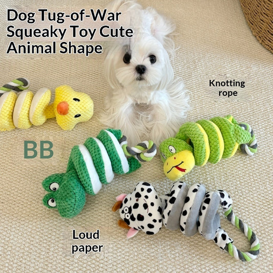 Puppy Toy Tug-of-War Plush Crinkle Paper Chew-Resistant Pulling Game