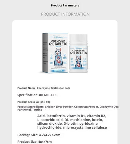 Daily Coenzyme Q10 Tablets For Cats