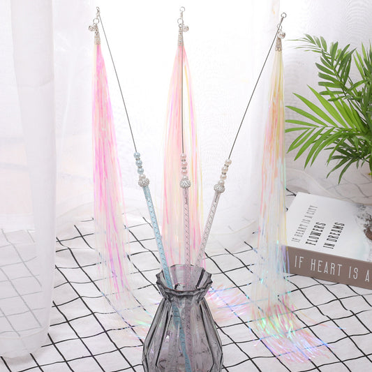 46cm Acrylic Tube String Bright Silky Paper Tassel Funny Cat Stick