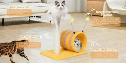 Bee Cat Climbing Frame Sisal Cat Scratching Board No Debris Or Occupation Of Cat Scratching Post Cat Supplies  Cute Cat Tree Cat Scratching Post With Tunnel