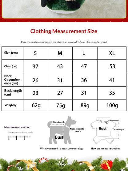 Pet Christmas Costumes Flannel Material Suitable For Small Cats And Dogs