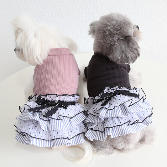 Polka Dot Lace Cake Dress Pet Clothes