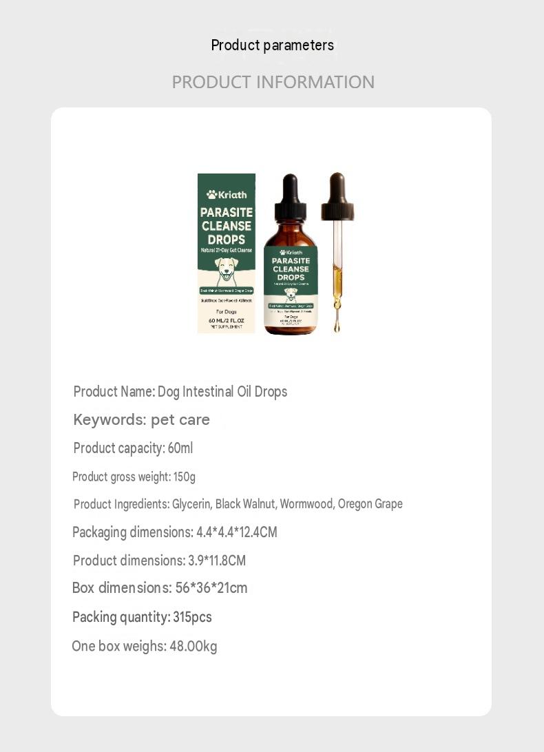 Kriath Dog Intestinal Essential Oil Drops Gentle Formula For Comfort And Care Of The Gastrointestinal Tract Oral Drops For Pets