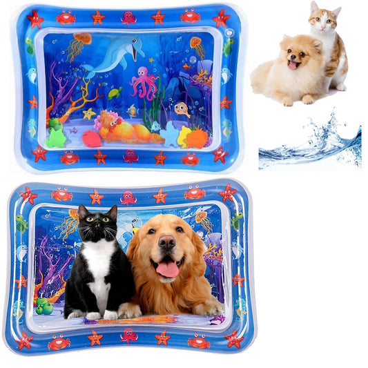 2 Pieces Upgraded Thickened Cat Water Mat, Interactive Cat Toy for Indoor Cats to Exercise, Hunting, Swatting,...