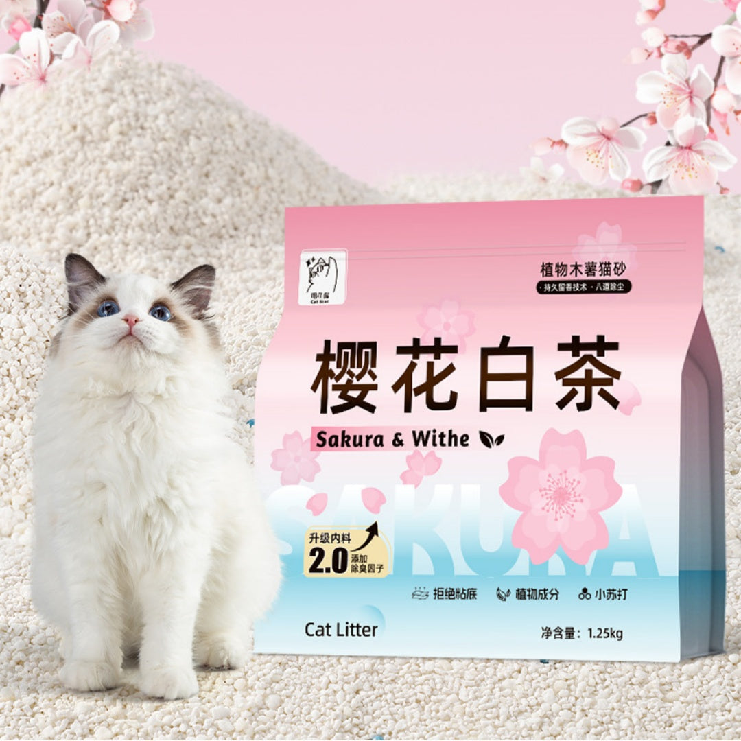 Cherry Blossom White Tea Cat Litter For Cats