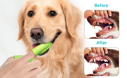 Toothbrush For Dog Finger Toothbrush Kit  135 Surround Bristles For Easy Teeth Cleaning  Double Finger Toothbrush Dental Care For Puppies  Cats And Small Pets