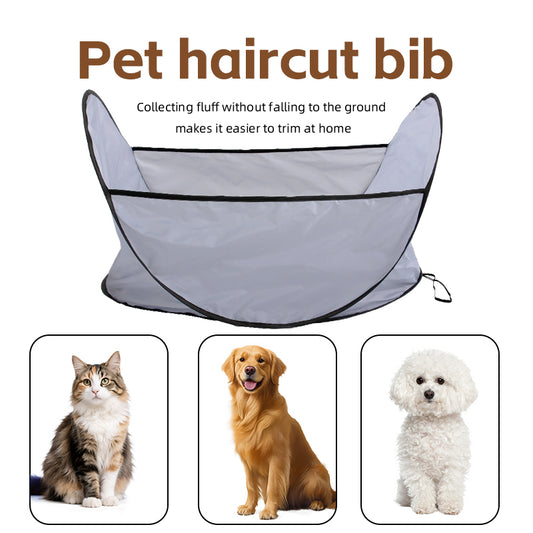 Pet Haircut Bib Foldable Pet Grooming Catcher For Dog Cat Hair Collecting Apron For Home Grooming