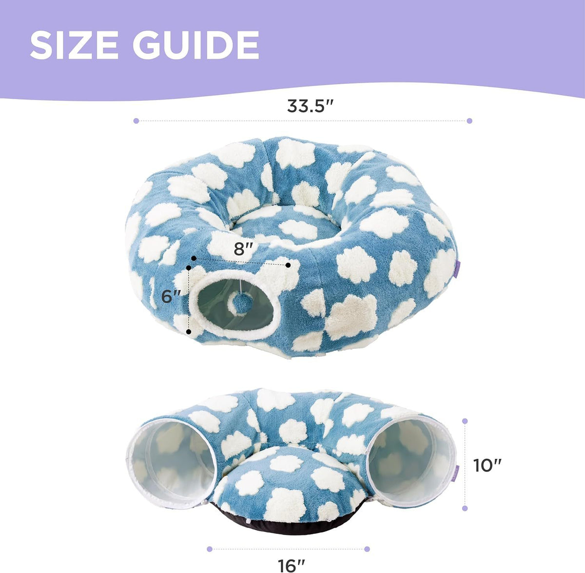 Plush Cat Tunnel Light Cloud Donut Foldable Cat Tunnel Cat Nest