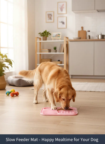 Dog Slow Feeder Bowl With Suction Cup To Prevent Choking And Encourage Slow Eating Mat
