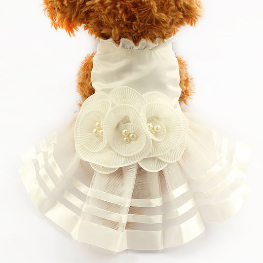 Moonlit skirt for pet dog in lotus pond in summer