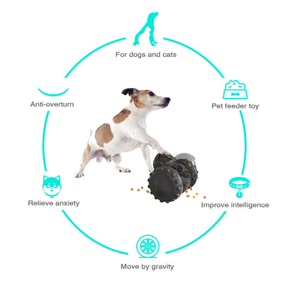 Interactive Dog Treat Leaking Toy For Small Large Dogs Puzzle Tumbler Funny Slow Dispenser Puppy Balance Car Pet Toys