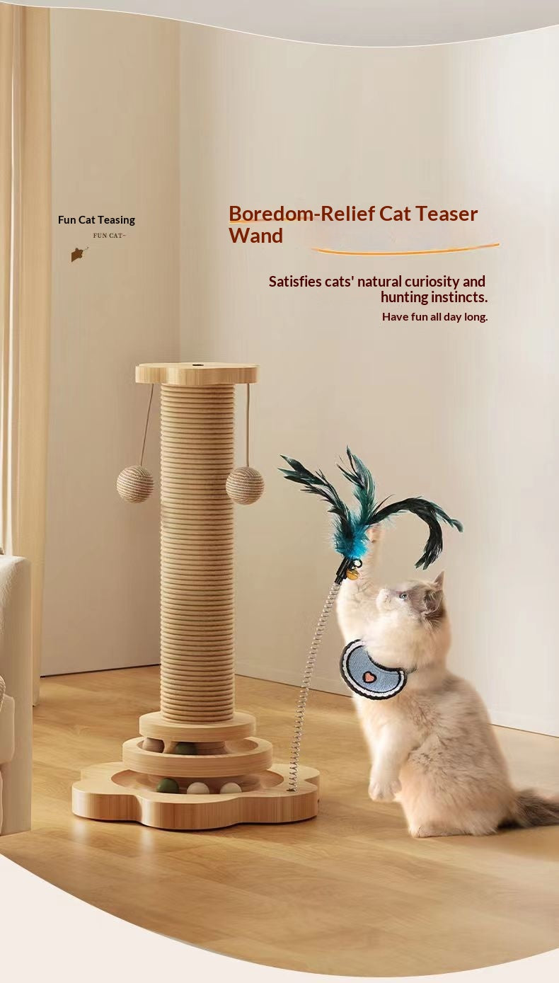 Cat Scratching Board, Wear Resistant And Low Shedding, Rotating Sisal Scratcher Plate, Treat Dispensing Self Play Toy For Cats, Cat Teaser Wand, Pet Supplies