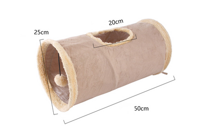 Folding Suede Cat Tunnel Toy Folding Compact For Storage