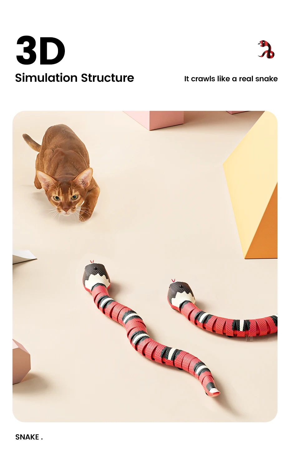Tricky Interactive Sleeping Electric Induction Snake Toys